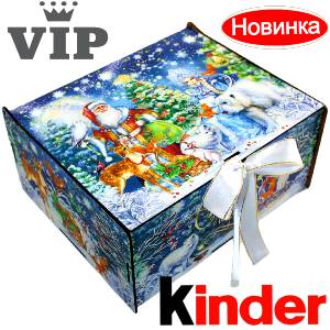 Сладкий подарок на Новый Год в картонной упаковке весом 1200 грамм по цене 2223 руб в Тотьме